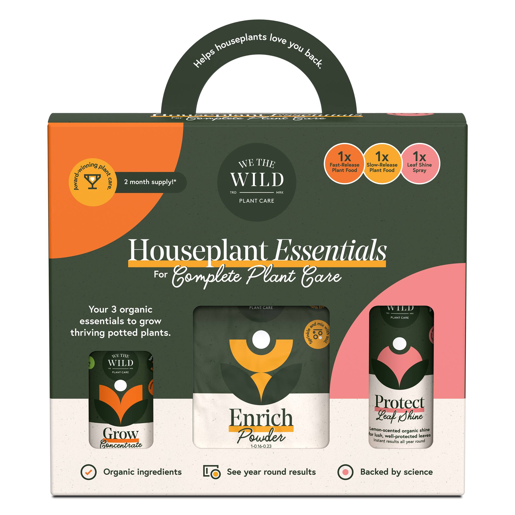 We The Wild™ Houseplant Essentials Kit Organic Easy 3-Step Care